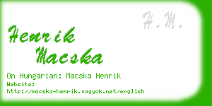 henrik macska business card